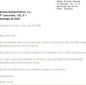 Carta De Renuncia Simple Chile - Perodua m
