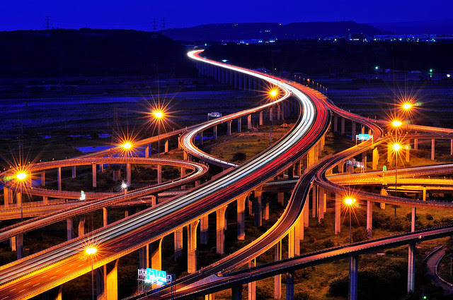 Traffic trails of interchange 國道3號-台中系統交流道,清水交流道