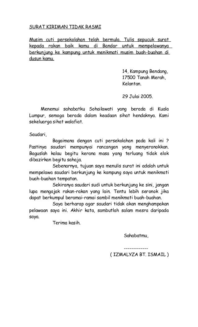 Contoh Surat Kiriman Rasmi Aduan Kebersihan Kantin Surat R