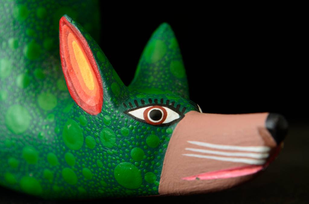 Alebrijes hand-carved wooden mystical animal.