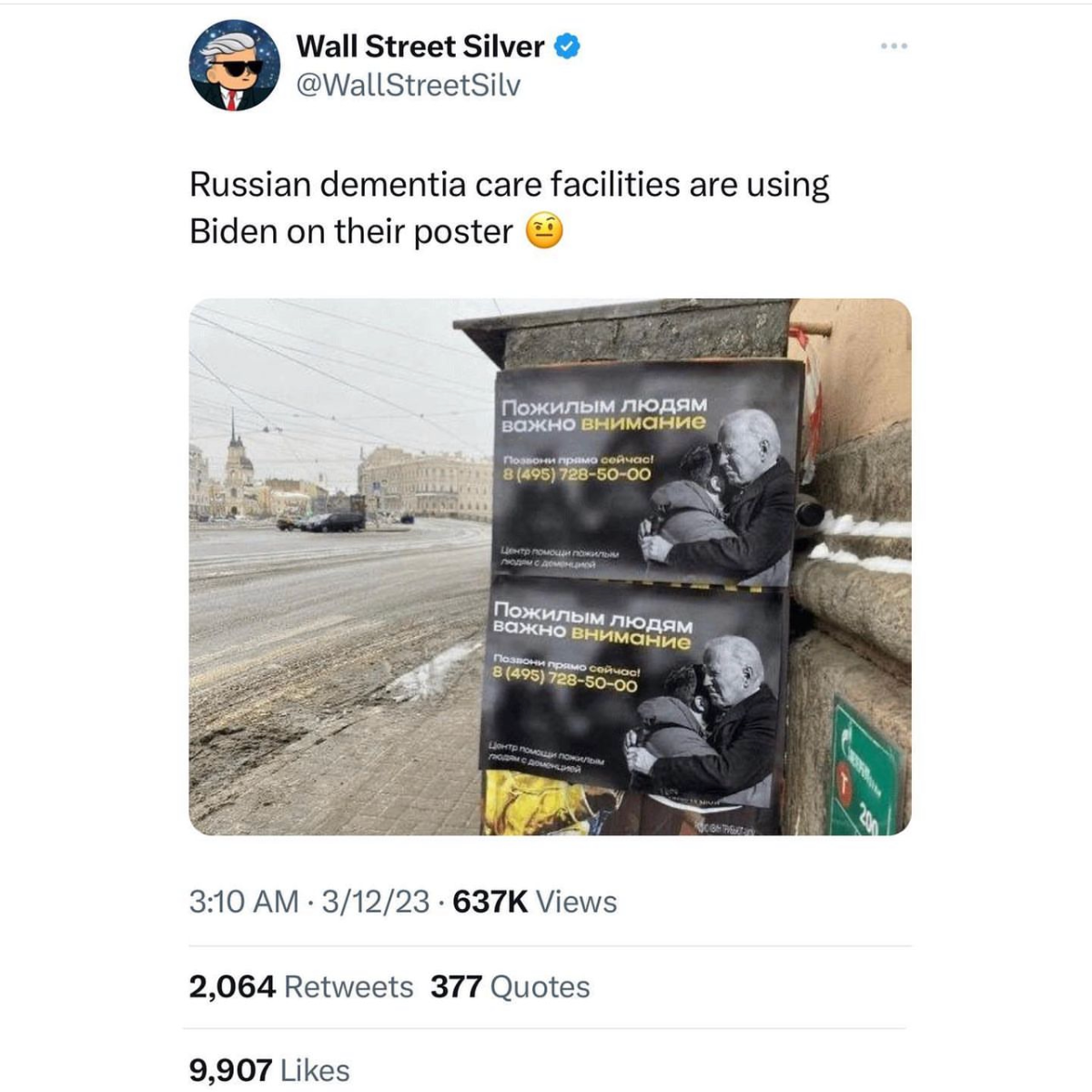 Tweet showing poster in Russia described above.