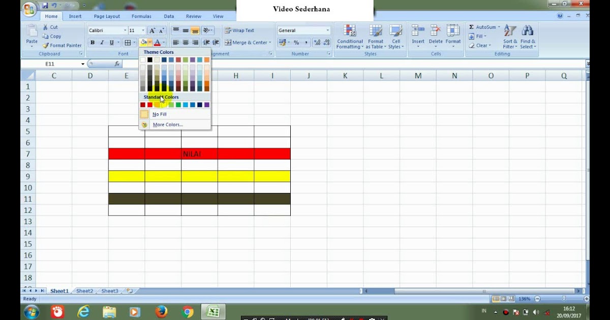 Mewarnai Kolom Kerja Excel Ke Kanan - Mewarnai Kolom Kerja ...