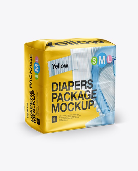 Download Diapers Large Package Half Side View PSD Mockup - Diapers Large Package Half Side View PSD ...