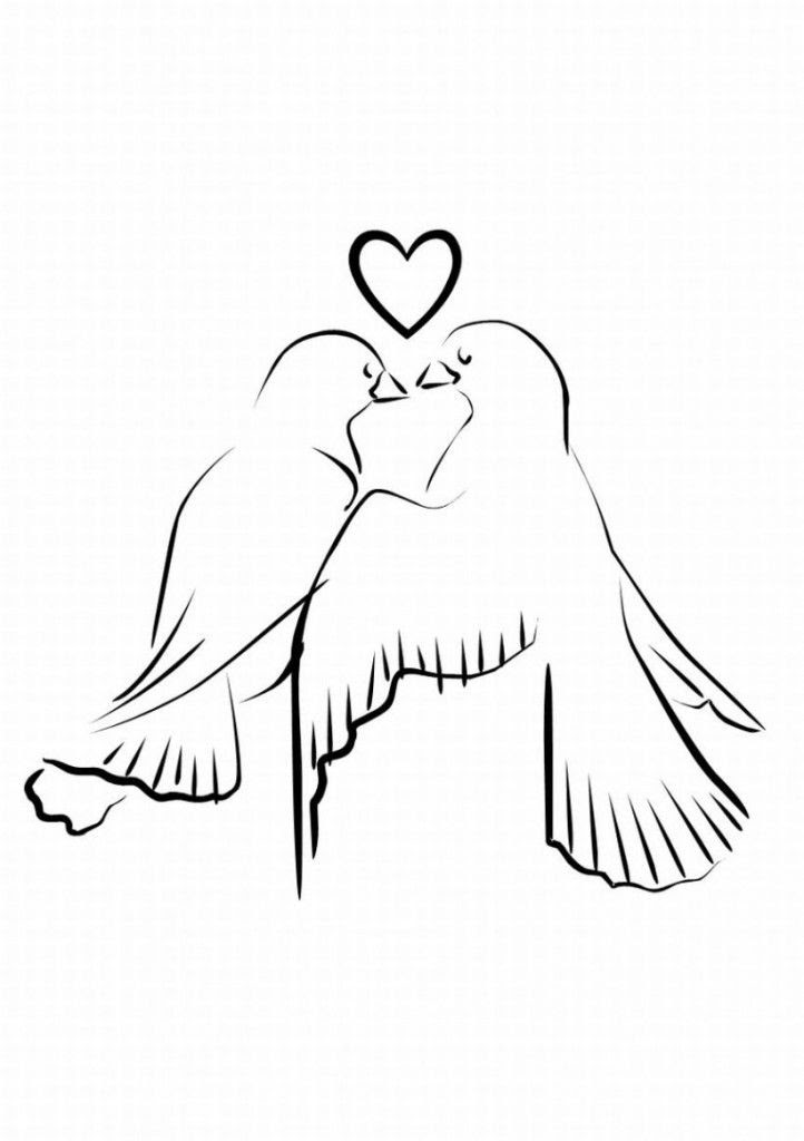 See also these coloring pages below: Love Birds Picture Draw In Pencil Clip Art Library