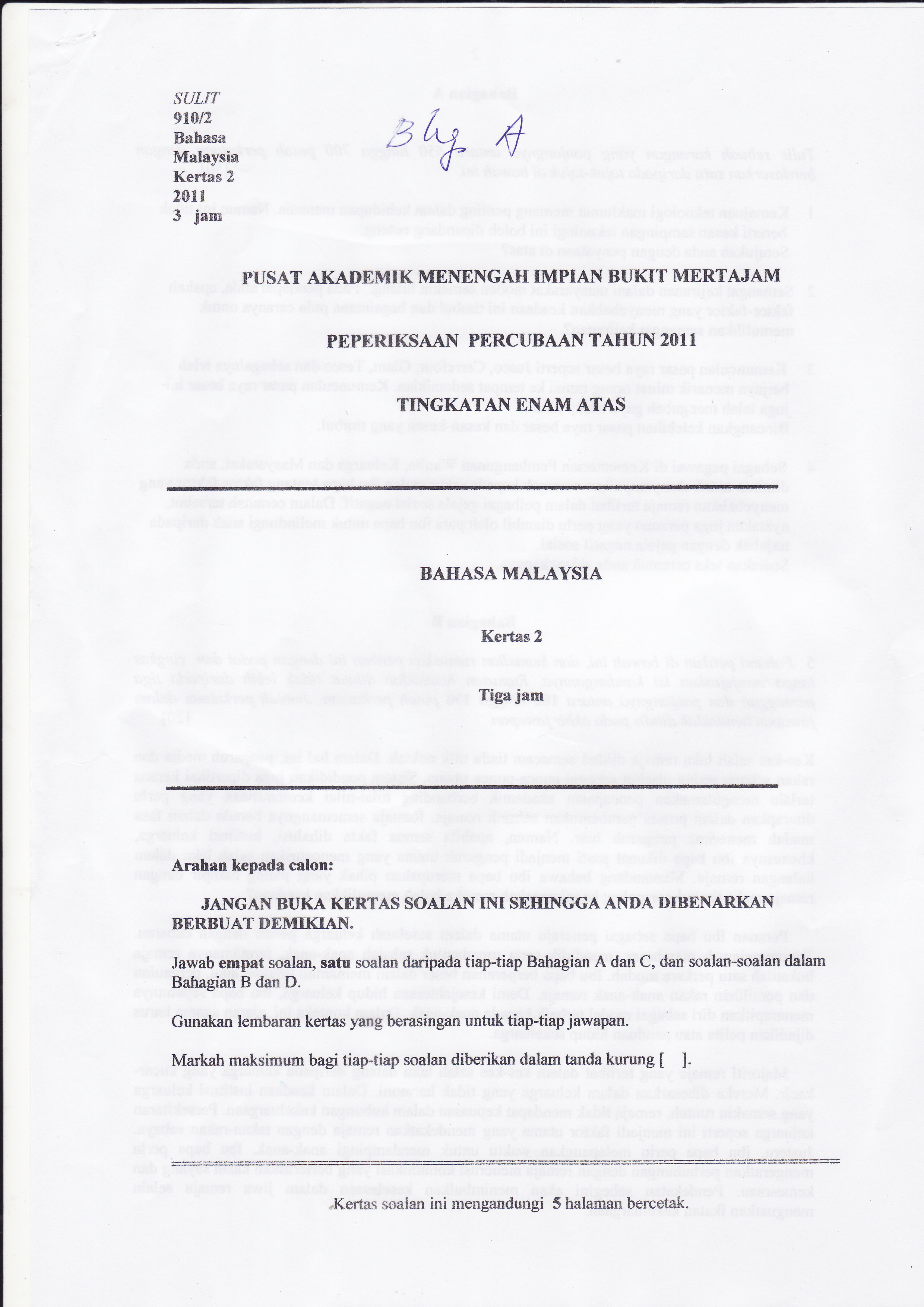 Soalan Pengajian Am Negara Berdaulat - Kecemasan 3