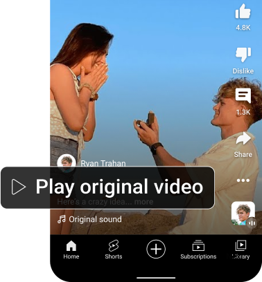 See how your new Short links back to your original video.