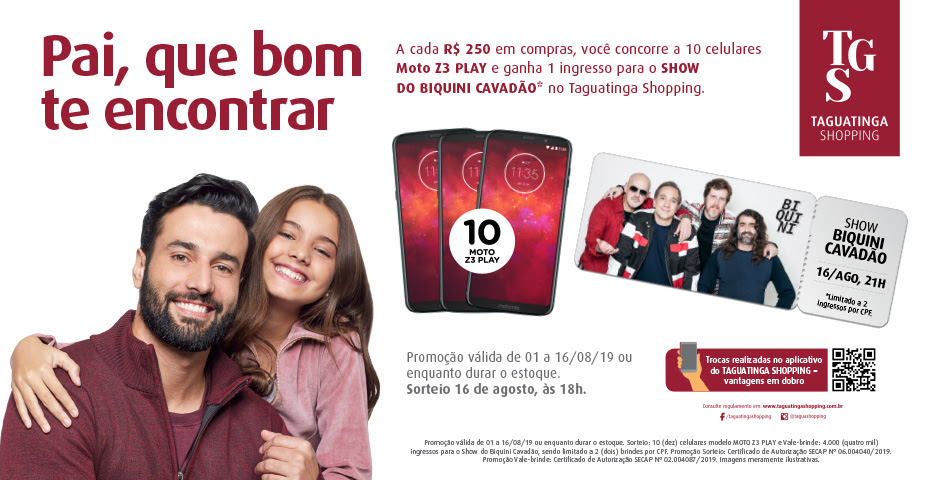 Taguatinga Shopping celebra Dia dos Pais com show especial e sorteio de smartphones