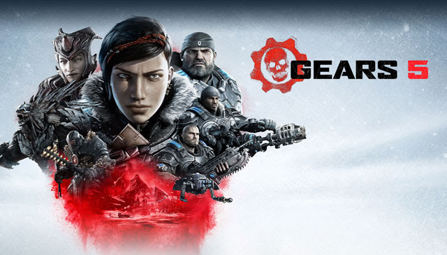 Gears 5 game art: a collage of characters from Gears 5.