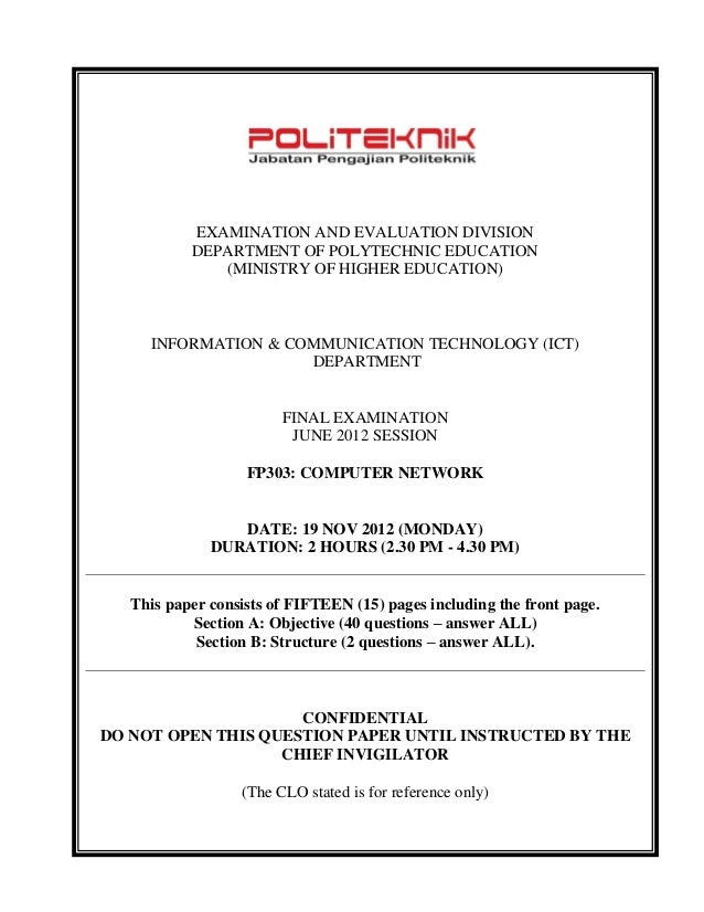 Soalan Final Exam Politeknik - Selangor u