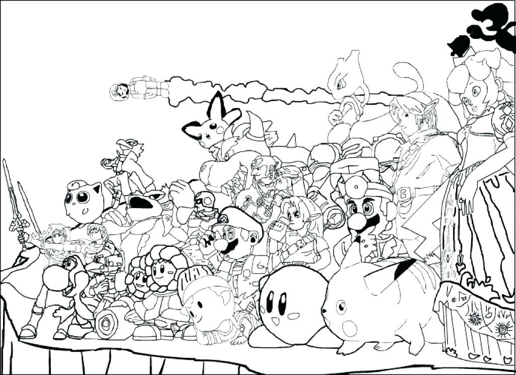 Super mario horror coloring book: Smash Bros Coloring Pages At Getdrawings Free Download