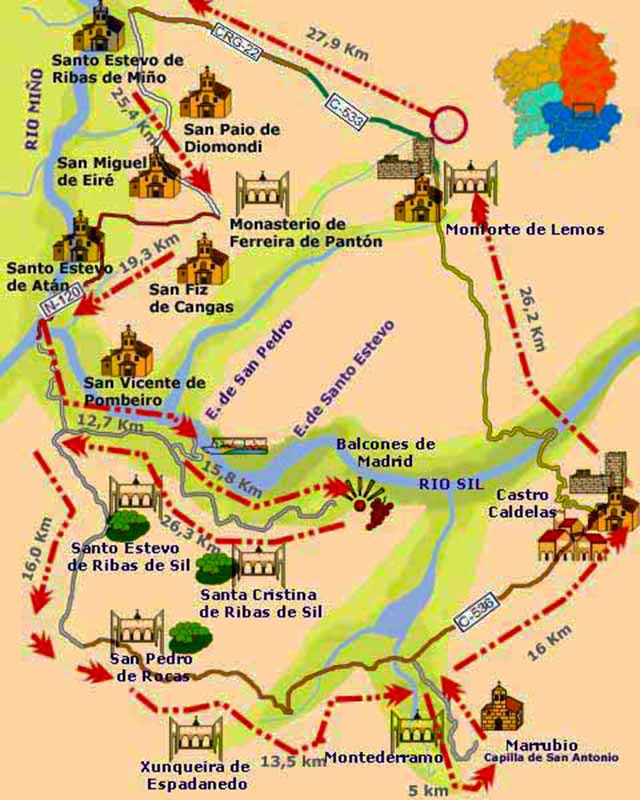 Resultado de imagen de mapa ribeira sacra ourense