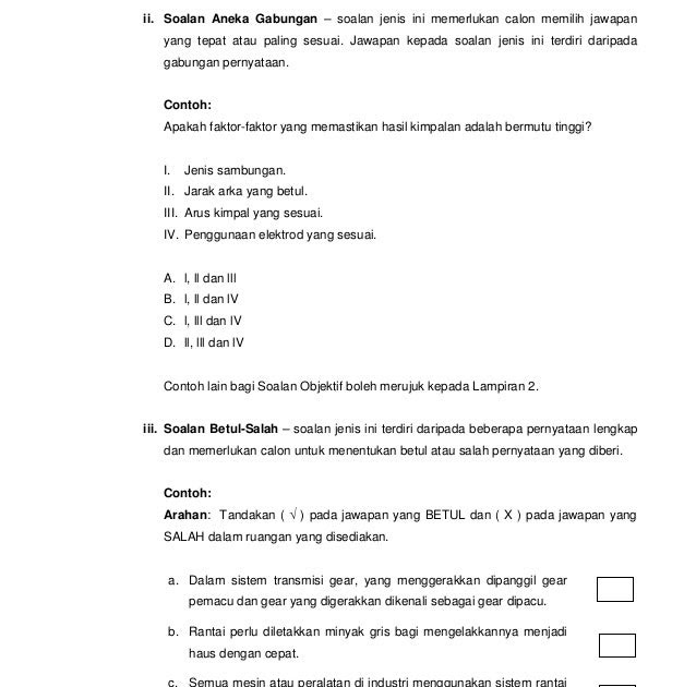 Contoh Soalan Objektif Pelbagai Bentuk Bm - Viral Blog f