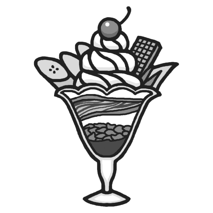 ベストパフェ イラスト 白黒 美しい花の画像