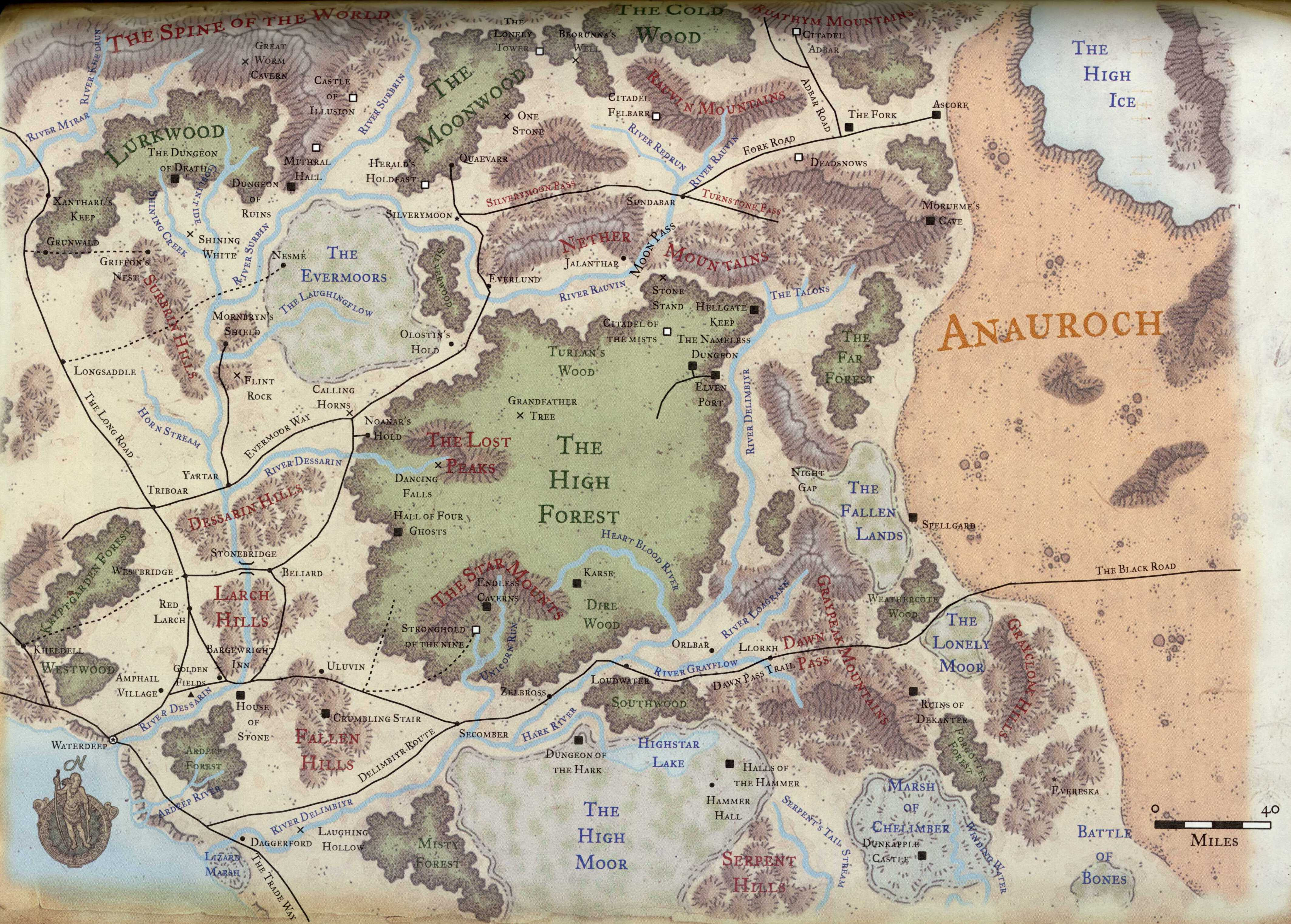 Forgotten Realms Western Heartlands Map United Airlines And Travelling