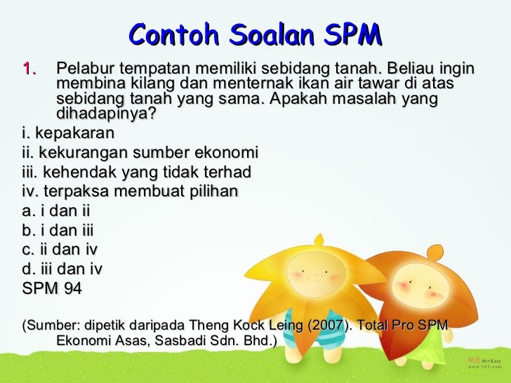 Contoh Soalan Spm Ekonomi Asas - Contoh Rom