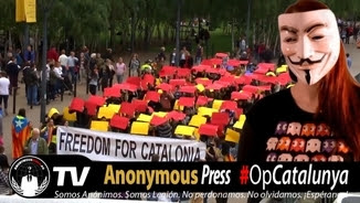 Fragment del vídeo d'Anonymous en què anunciaven l'Operació Catalunya