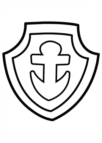 Download Paw Patrol Zuma's Badge coloring page | Free Printable Coloring Pages