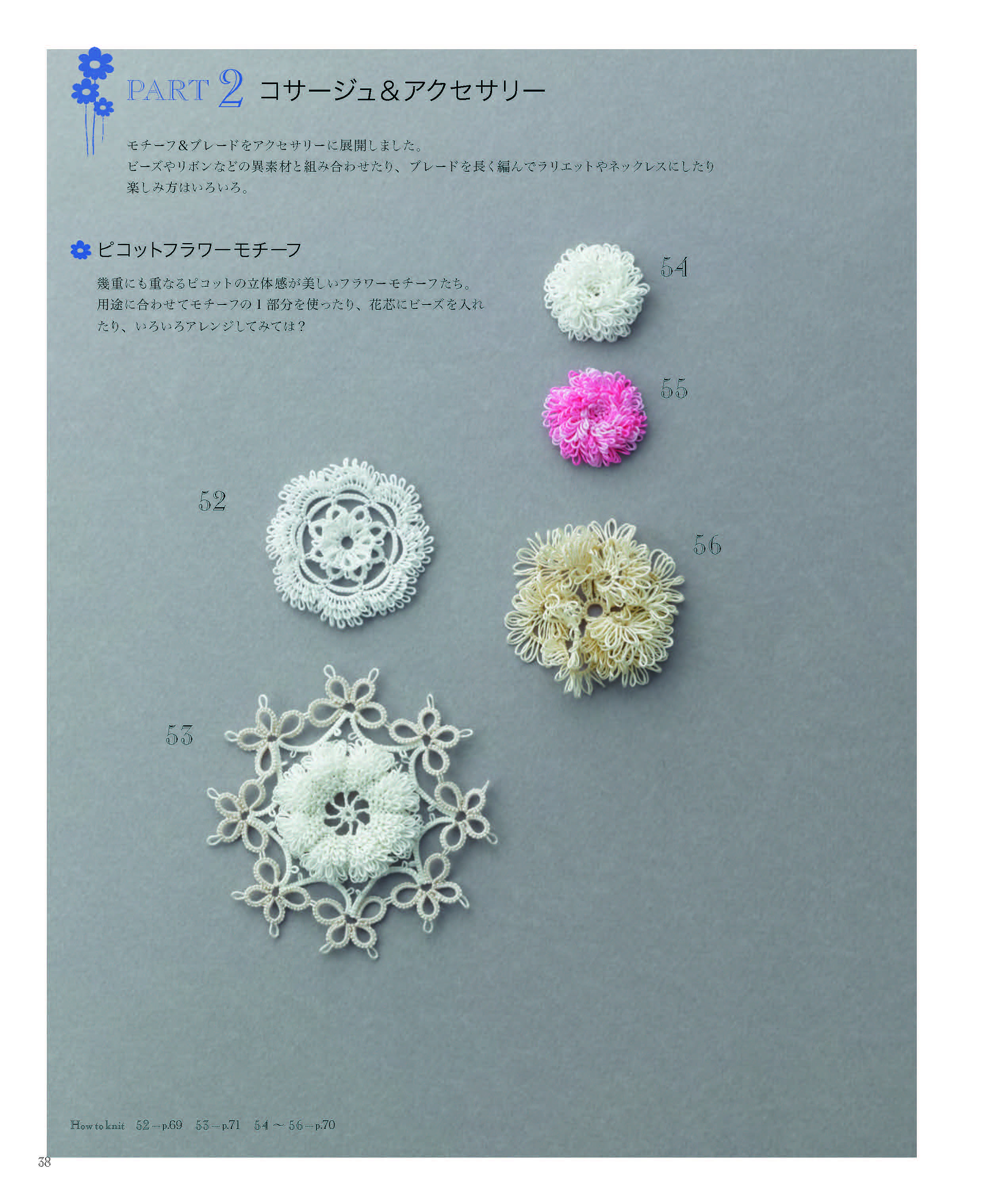 元のタティング レース 立体 花 編み 図 最高の花の画像