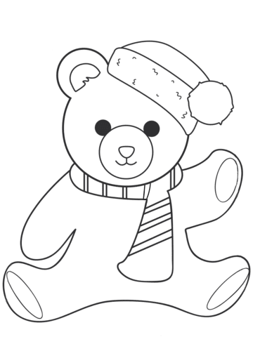 Christmas Teddy Bear Coloring Pages Coloring And Drawing