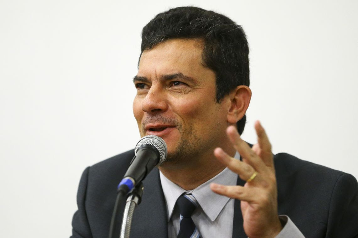  O ministro da Justiça e Segurança Pública, Sergio Moro, durante seminário sobre a promoção da segurança e defesa da mulher.