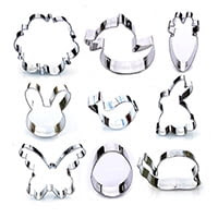Easter spring themed cookie cutter set of 9 pieces in stainless steel