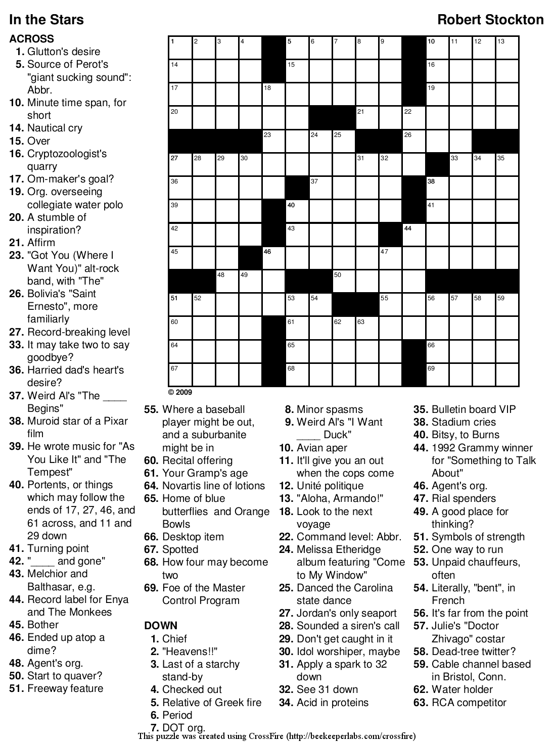 Large Print Free Printable Crossword Puzzles Medium Difficulty