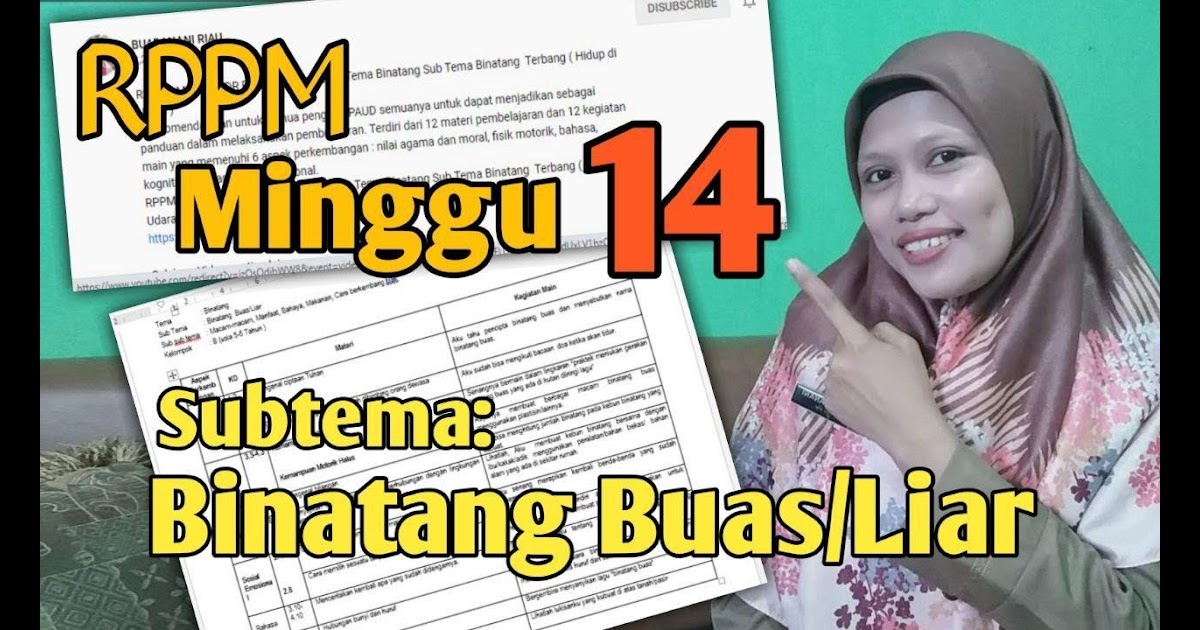 Contoh Rppm Daring Paud Tema Binatang Guru Paud