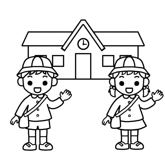 Japan Image 幼稚園 イラスト 白黒