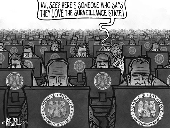 Cartoon showing hundreds of spies.