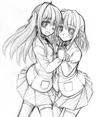 ベスト 2 人 ポーズ イラスト