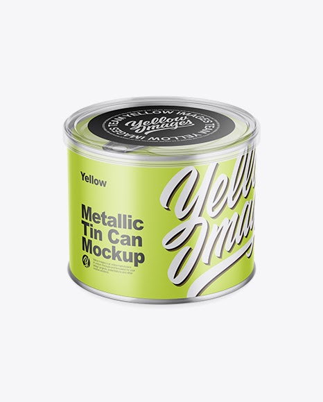 Download Metallic Tin Can with Transparent Cap Mockup - Front View ...