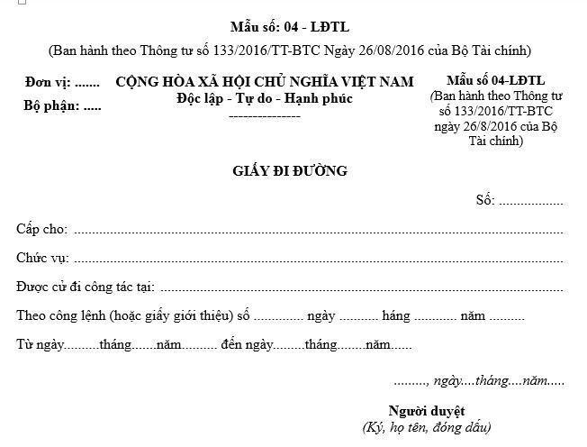 May 03, 2019 · mẫu giấy đi đường là căn cứ để cán bộ, công chức, viên chức và người lao động làm các thủ tục cần thiết để thanh toán công tác phí. Máº«u Giáº¥y Ä'i Ä'Æ°á»ng Theo Thong TÆ° 200 Va Thong TÆ° 133