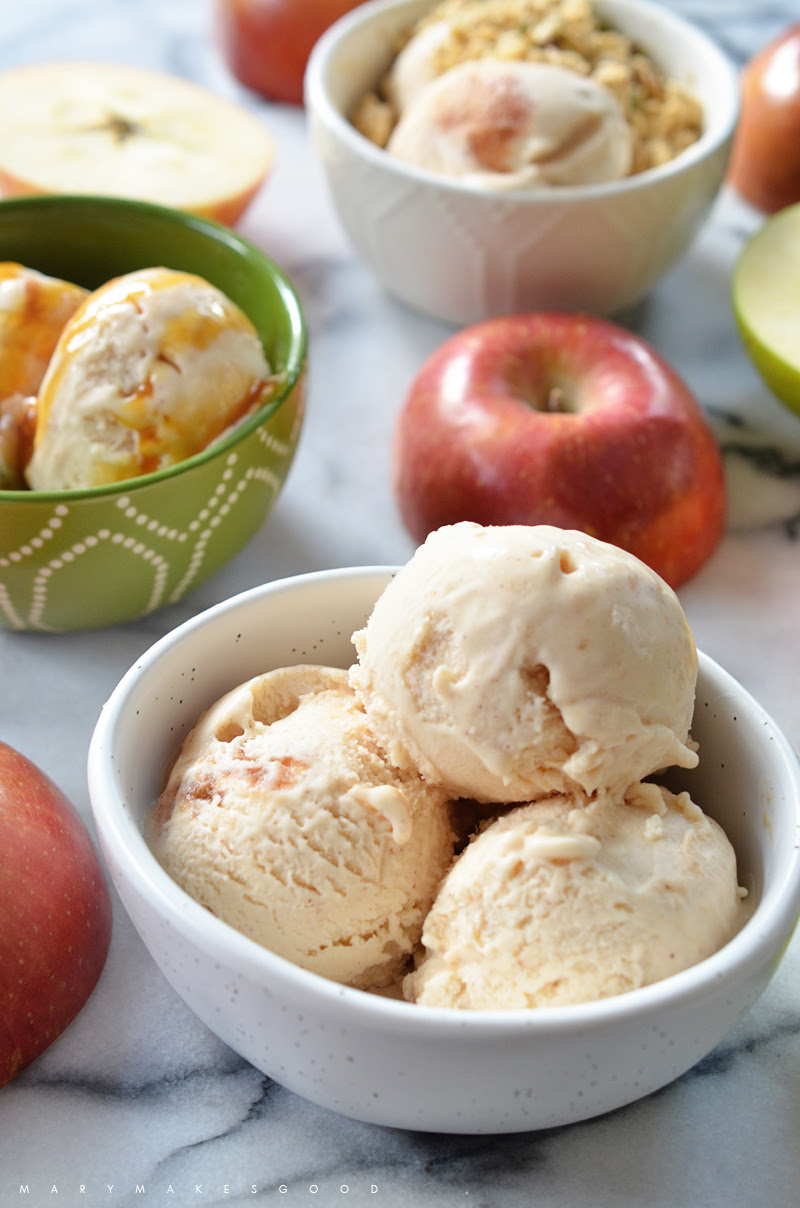 Frozen bananas are chopped and liquified with a drop of milk as required,before cocoa powder. Apple Cinnamon Ice Cream With Promised Land Dairy Mary Makes Good