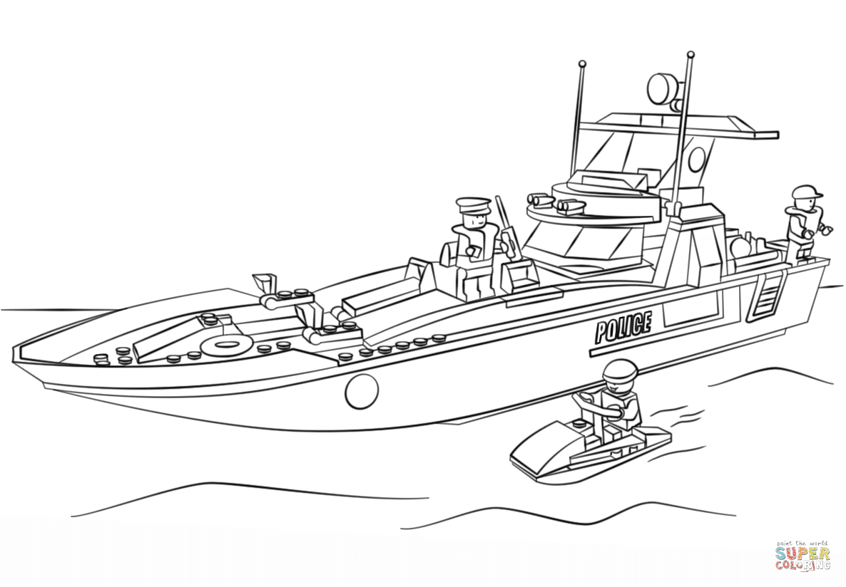 But if you've got the skills to pull it off, and some rc. Lego Police Boat Coloring Page Free Printable Coloring Pages