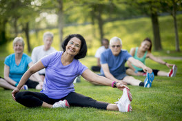 Older Adults Stretching Outside