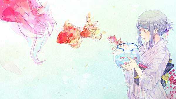 幻想 的 綺麗 金魚 イラスト たつく