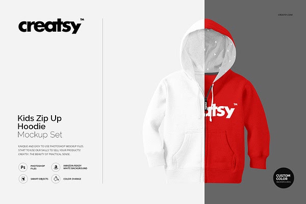 Download Kids Hoodie ZIp Up Mockup Set PSD Mockups Templates - Free ...