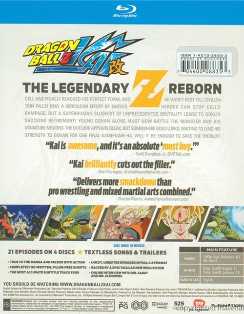 Action adventure comedy fantasy martial arts shounen super power. Dragonball Z Kai Animeblurayuk