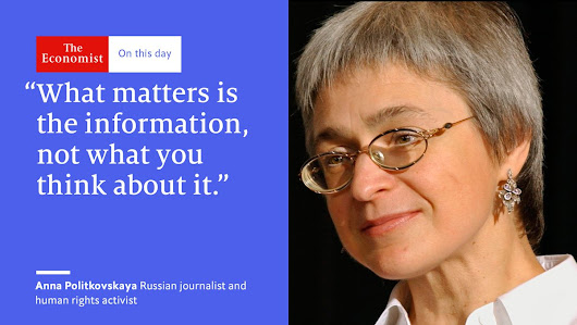 The Economist su Twitter: "Anna Politkovskaya, Russian journalist and human rights activist was born #onthisday 1958  "