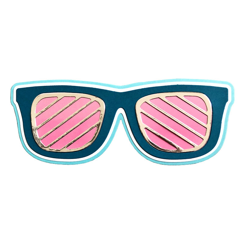 Image of Sunglasses Slimline Shaped Card Fold-it Die Set