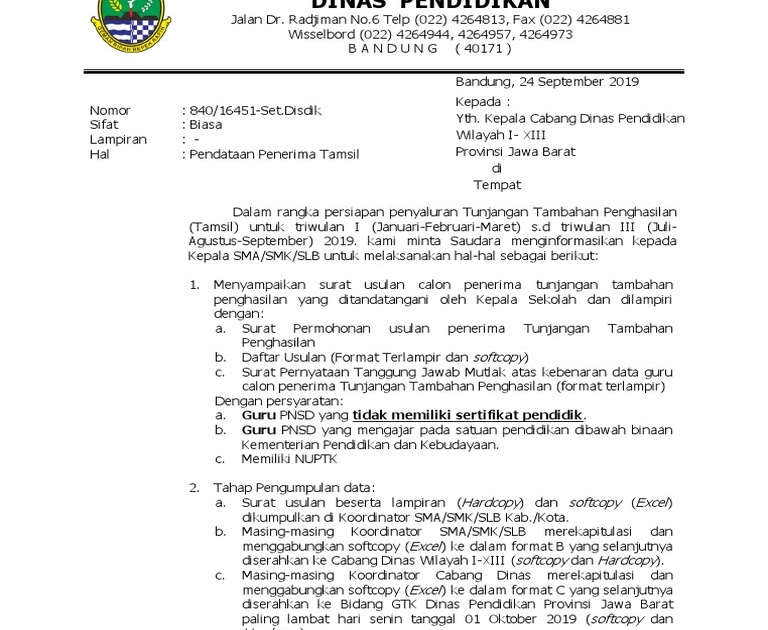 Contoh Surat: Contoh Kop Surat Dinas Pendidikan Provinsi Jawa Barat
