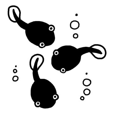 無料の動物画像 トップ100おたまじゃくし イラスト 白黒