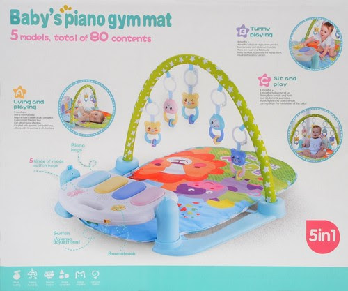 It suctions to the surface and allows caregivers to attach baby's favorite toys to the mat! Toys Activities 5 In 1 Baby Mat Play Gym Lay Play Fitness Music And Lights Fun Piano Boy Girl Zulegers