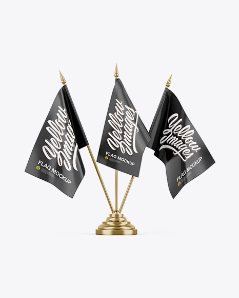 Download Metallic Desk Flags PSD Mockup | Digital Mockup Design Review