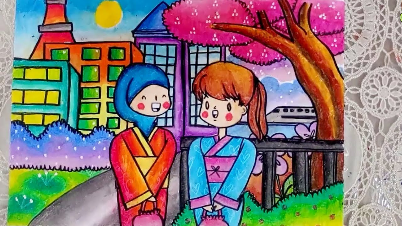 Contoh Gambar Ilustrasi Pedesaan Surat Hh