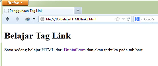 Cara Membuat link di HTML ~ Rusdyanha