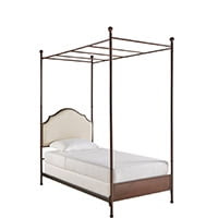 Antique bronze metal canopy bed