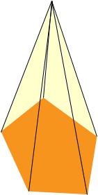 A pentagonal pyramid is characterized by six faces, six vertices and 10 edges. A Pyramid With 15 Faces Math Central