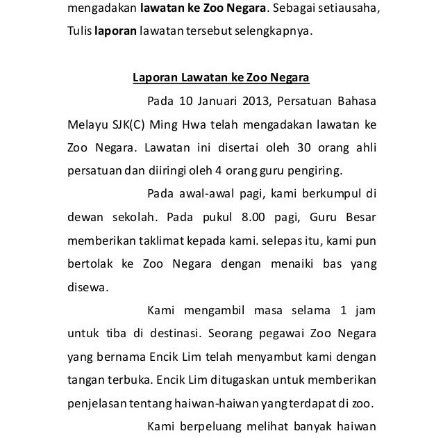 Contoh Karangan Laporan Ke Zoo Negara - USB Cable Sale