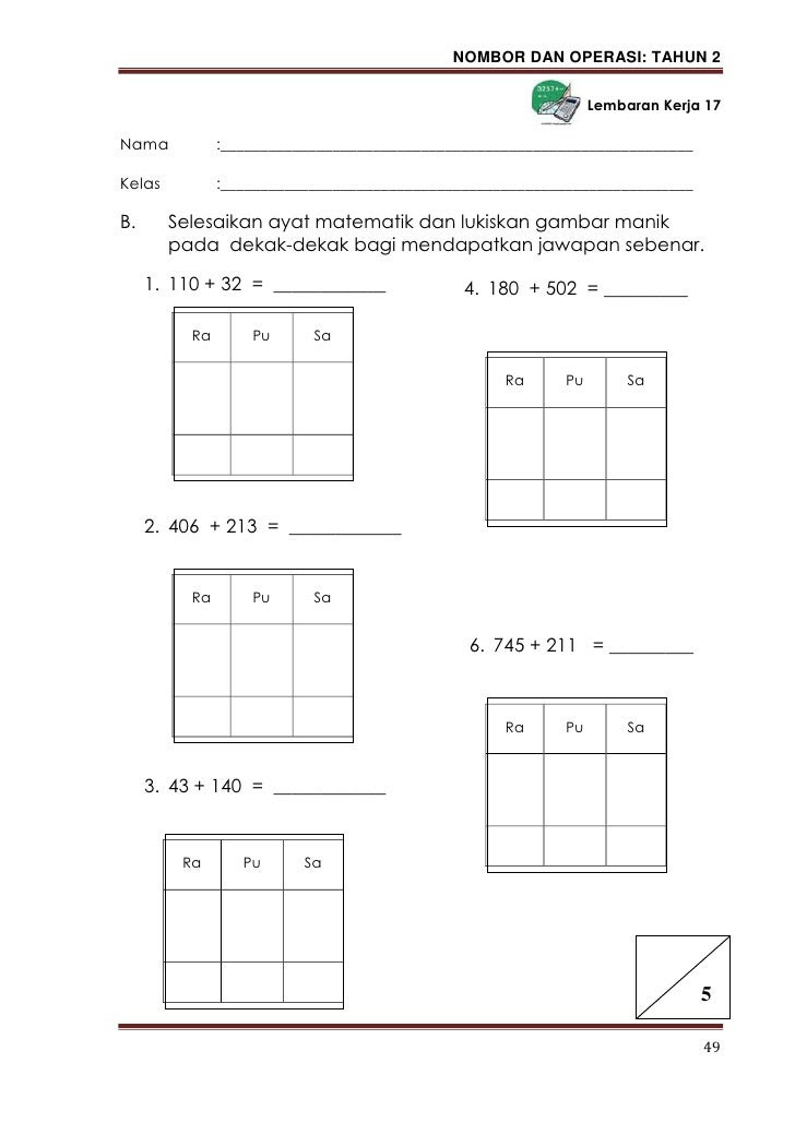 Soalan Matematik Bentuk Lazim - Terengganu p